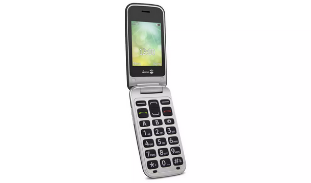 Doro 2424 Clamshell Feature Phone Graphite/White 3MP Camera SOS