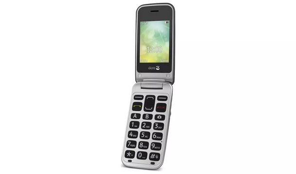 Doro 2424 Clamshell Feature Phone Graphite/White 3MP Camera SOS