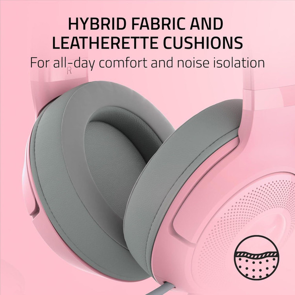 Razer Kraken Kitty V2 Wired RGB Headset with Kitty Ears Quartz Pink