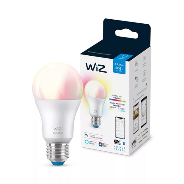 WiZ Smart LED Bulb A60 E27 8W RGB Colour WiFi Bluetooth App Control Alexa Google