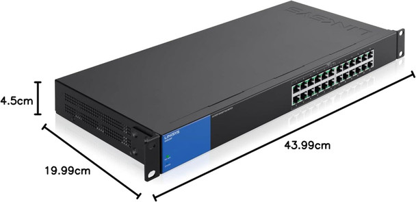 Linksys LGS124P-UK 24 Port Gigabit Network Switch Unmanaged 12x PoE+ Ports 120W