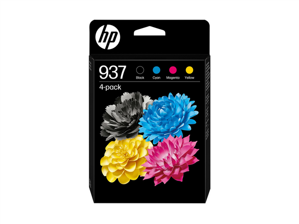 HP 937 Original CMYK 4-Pack Ink Cartridges - 6C400NE