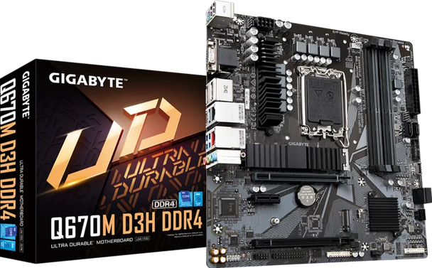 Gigabyte Q670M D3H DDR4 Motherboard LGA1700 Intel vPro Dual LAN Micro-ATX