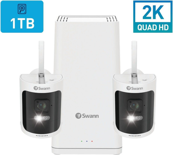 Swann AllSecure650 2K Wireless Security Kit 2 Camera 1TB NVR System