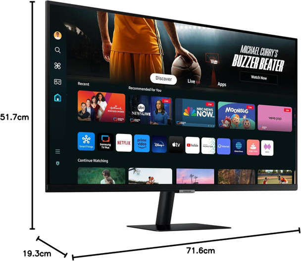 Samsung M7 (M70D) 32" 4K UHD Smart Monitor Tizen OS Gaming Hub USB-C Black