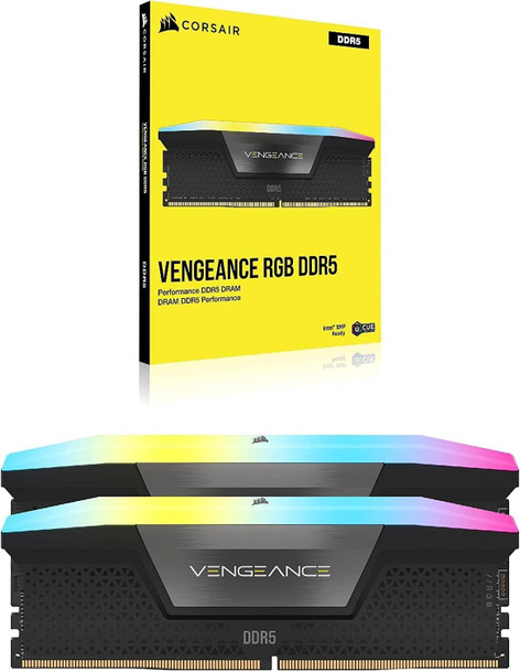 Corsair Vengeance RGB 32GB (2x16GB) DDR5 6000MHz CL36 Desktop Memory Black