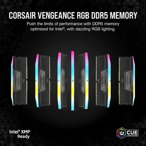 Corsair Vengeance RGB 32GB (2x16GB) DDR5 6000MHz CL36 Desktop Memory Black