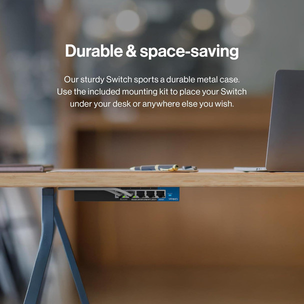 Linksys 5-Port 2.5G Multi-Gig Unmanaged PoE+ Switch Metal Fanless – image 5