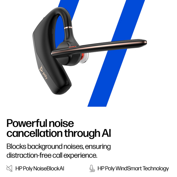 Poly Voyager Legend 50 Bluetooth Monaural Headset AI Noise Cancelling Black