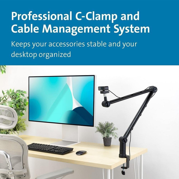Kensington A1020 Boom Arm for Microphones Webcams and Lights Professional Black