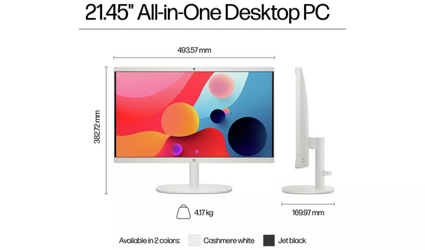 HP 22-dg0007na 21.45" FHD All-in-One PC Celeron N100 8GB 128GB White