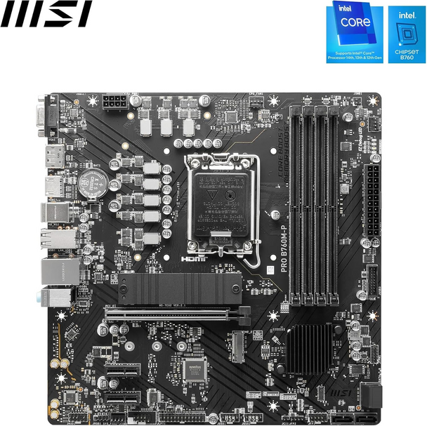MSI PRO B760M-P Intel LGA1700 DDR5 Micro-ATX Motherboard 2x M.2