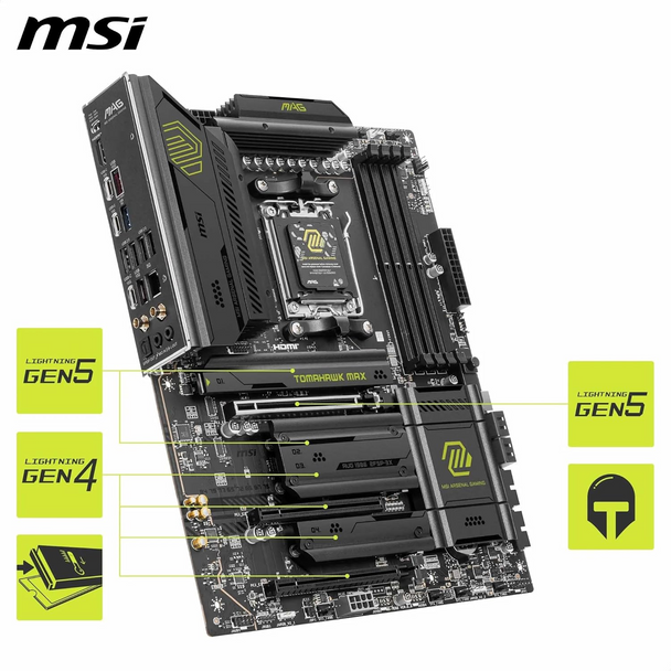 MSI MAG B850 TOMAHAWK MAX WIFI AMD AM5 DDR5 ATX Wi-Fi Motherboard