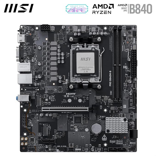 MSI PRO B840M-B Motherboard AMD AM5 DDR5 mATX
