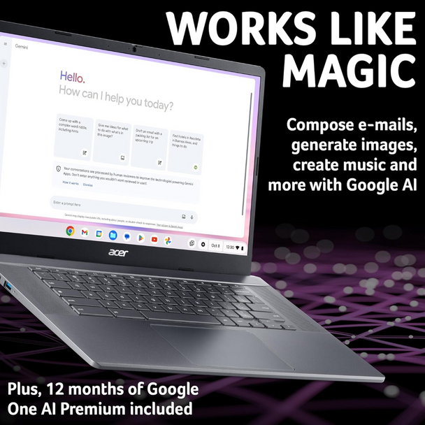 Acer Chromebook Plus 515 15.6" Laptop Intel Core i3 1215U 8GB 256GB Chrome OS