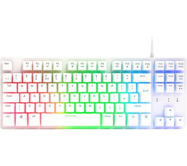 ADX FireFight Core K14 TKL White Multi-Colour LED Wired Gaming Keyboard