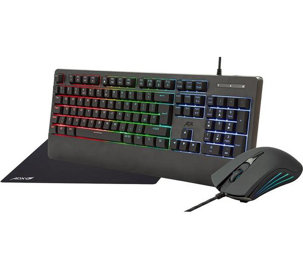 ADX Firebundle Gaming Keyboard and Mouse Set Combo RGB Backlit UK Layout