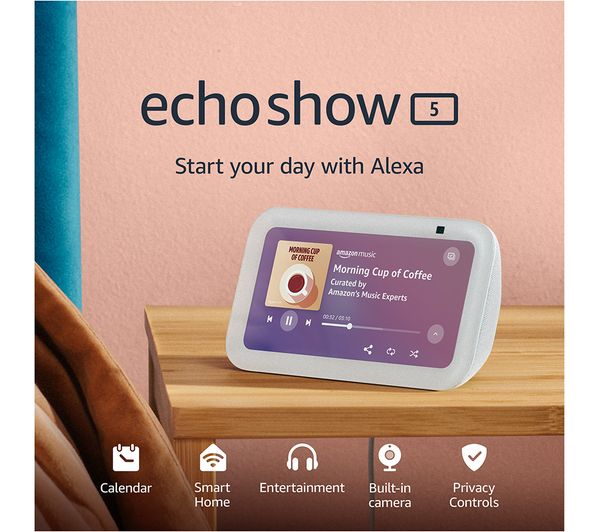 Amazon Echo Show 5 3rd Gen Smart Display Alexa Glacier White