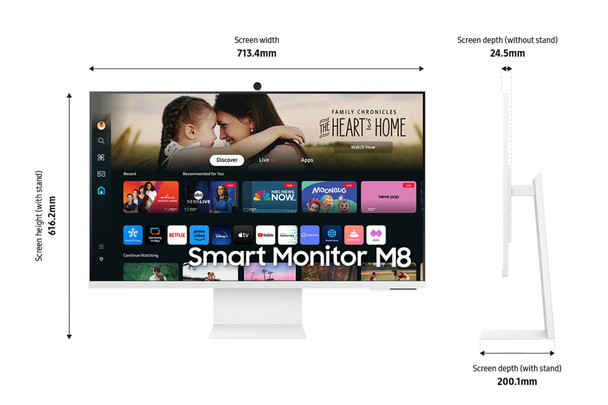 Samsung 32" M80D 4K UHD Smart Monitor White WiFi USB-C Webcam