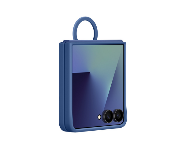 Samsung Galaxy Z Flip7 Ring Case Silicone Cover Navy Blue