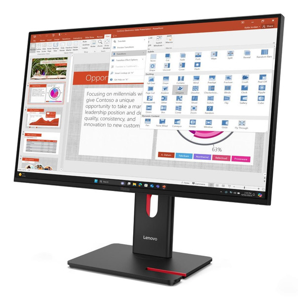 Lenovo ThinkVision T27-40 27" IPS FHD 120Hz Business Monitor Black