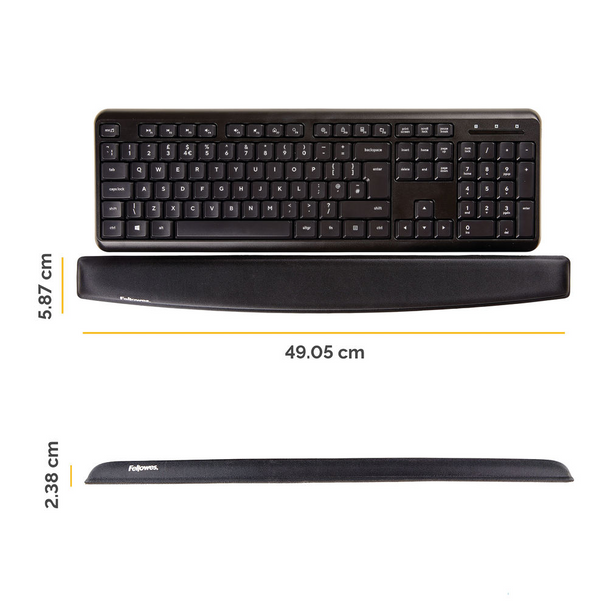 Fellowes Memory Foam Keyboard Wrist Support Rest Ergonomic Typing Cushion Black