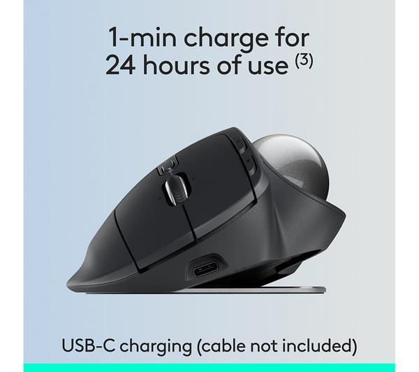 Logitech MX Ergo S Wireless Trackball Mouse Graphite