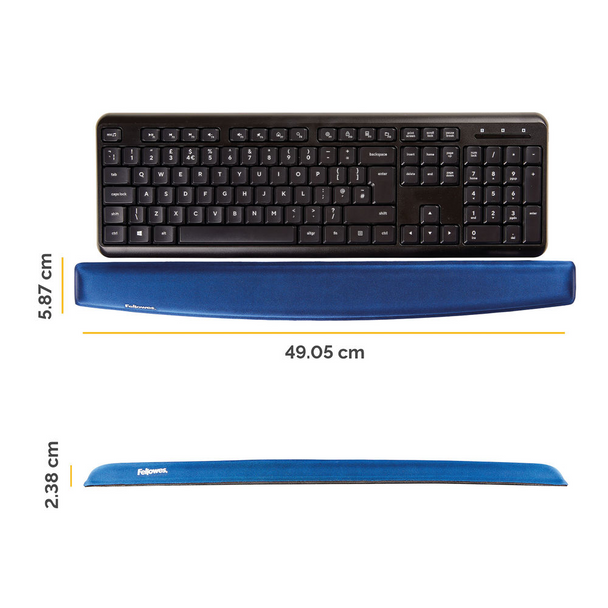 Fellowes 9178401 Memory Foam Keyboard Wrist Support Cushion Sapphire Blue
