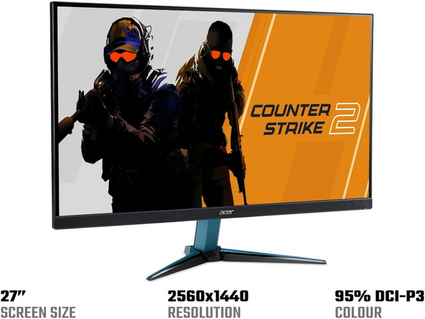 Acer Nitro VG272U V3 27" WQHD IPS 180Hz Gaming Monitor Black