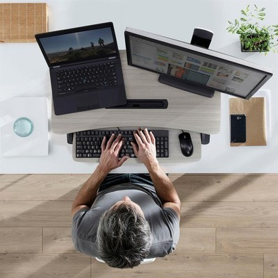 Ergotron WorkFit-Z Mini Standing Desk Converter Workstation Ergonomic Grey