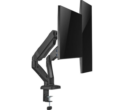 Essentials Dual Monitor Articulating Desk Mount Arm Black