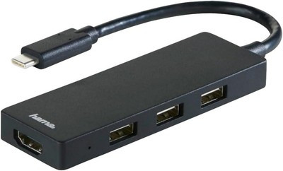 Hama USB-Type-C Hub 1: 3, USB-A 2.0 HDMI | Bus Powered Multi USB Port