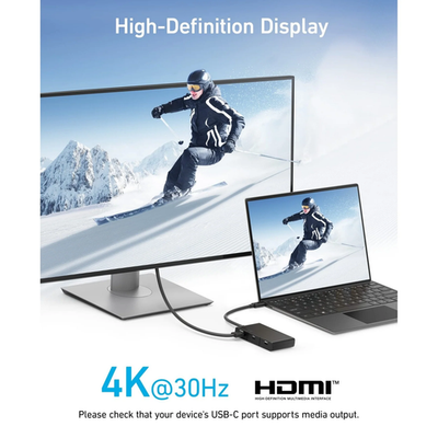 Anker 332 USB-C Hub 5-in-1 4K HDMI Display 100W Power