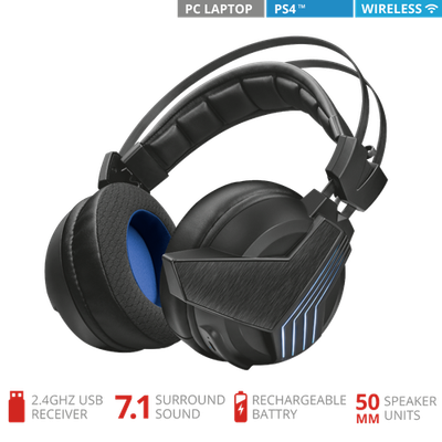 Trust Gaming GXT 393 Magna Wireless 7.1 Surround Over-Ear Gaming Headset