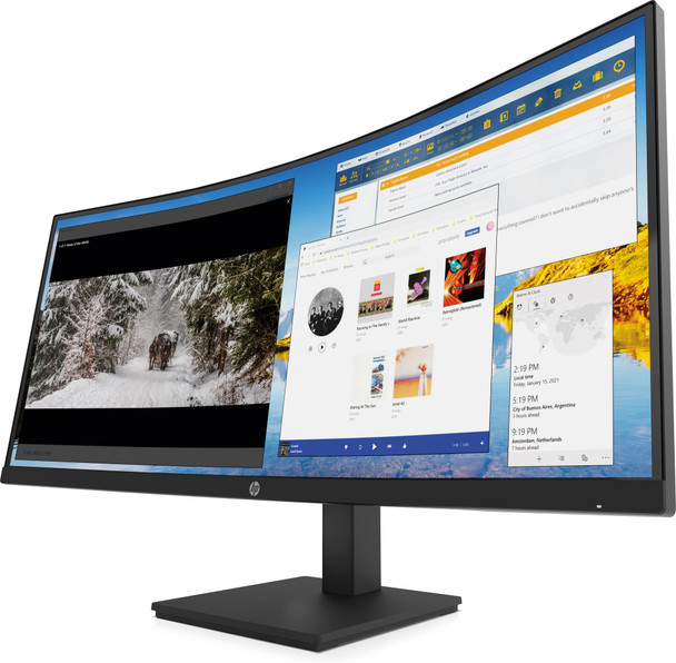 HP M34d 34 Inch WQHD Curved Monitor Ultrawide USB-C Display for PC Laptop Gaming