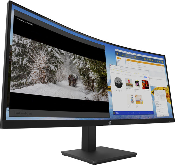 HP M34d 34 Inch WQHD Curved Monitor Ultrawide USB-C Display for PC Laptop Gaming