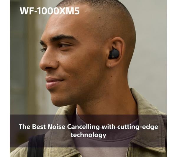 Sony WF-1000XM5 True Wireless Noise Cancelling Earbuds Black 