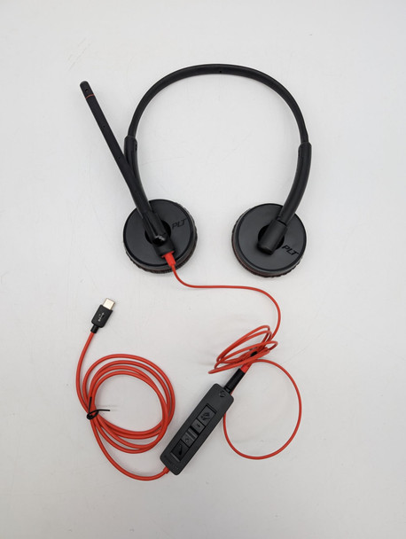 Poly Blackwire 3225 Stereo USB-C Headset 3.5mm USB-A Adapter Noise Cancelling