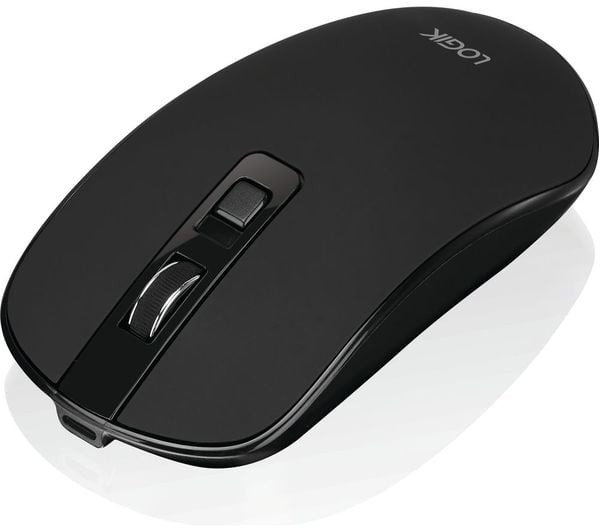 Logik LRCMWL25 Wireless Optical Mouse Black USB Rechargeable 