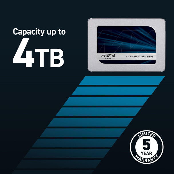 Crucial MX500 4TB 2.5 Inch Internal SSD SATA III 6Gb/s Solid State Drive for PC