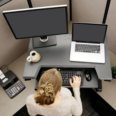 Ergotron WorkFit-T Sit-Stand Desktop Workstation Converter Black 33-397-085