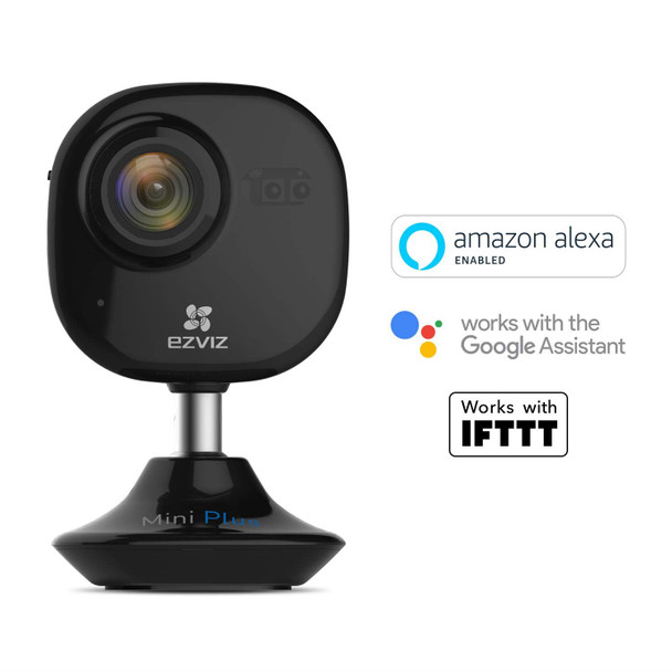 EZVIZ Mini Plus Black 1080p WiFi Smart Home Security Camera, Works with Alexa