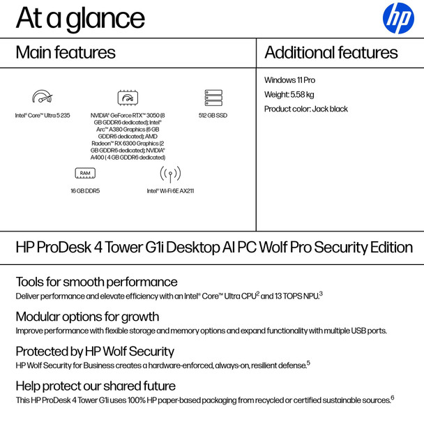 HP ProDesk 4 Tower G1i Desktop PC Intel Core Ultra 5 235 16GB RAM 512GB SSD W11 – image 3