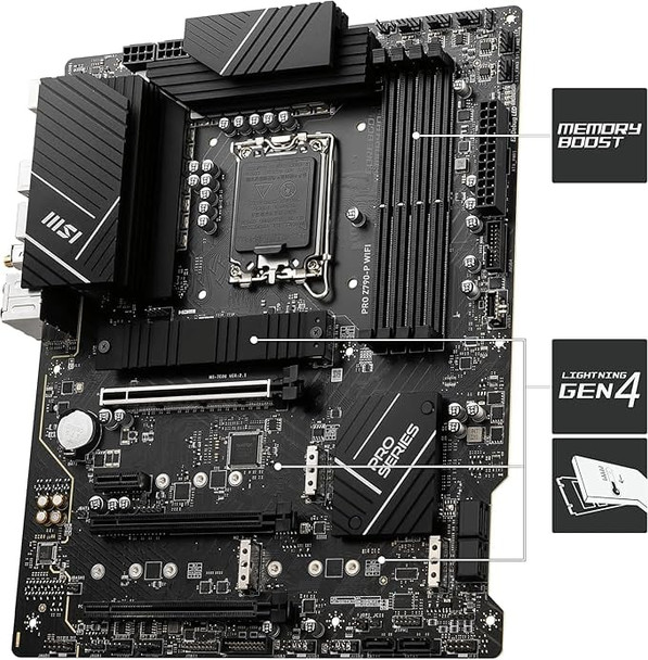 MSI PRO Z790-P WIFI LGA 1700 DDR5 Intel Z790 Wi-Fi ATX Motherboard 