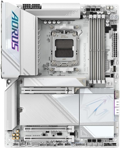 Gigabyte X870E AORUS PRO ICE AM5 DDR5 PCIe 5.0 ATX Motherboard White