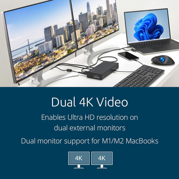 Kensington SD4781P EQ USB-C & USB-A Dual 4K Docking Station 