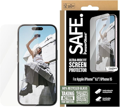 PanzerGlass Safe Ultra-Wide FitScreen Protector iPhone 15/16