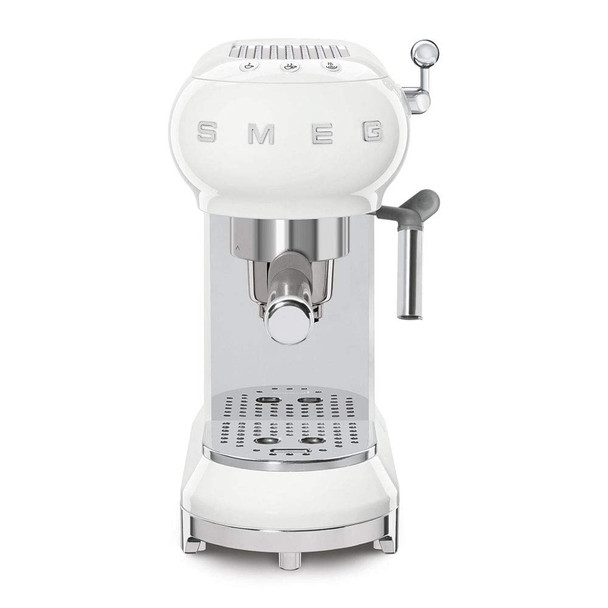 Smeg ECF02 Espresso Coffee Machine - White Barista Style Pump Coffee Maker