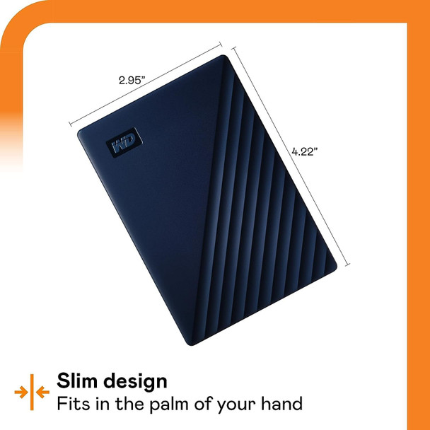 WD My Passport for Mac 2TB Portable External Hard Drive HDD USB-C Blue – image 3