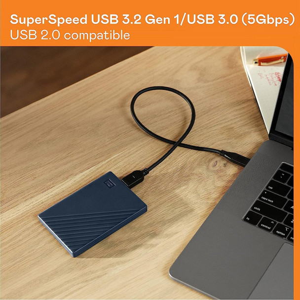 WD My Passport for Mac 2TB Portable External Hard Drive HDD USB 3.2 Midnight Blu